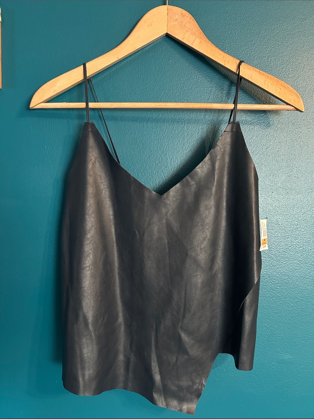 DO+BE Black Faux Leather V-Neck Cami
